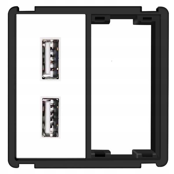 Seinäpistorasia USB-moduuli 2x 2.4A RTX SH -järjestelmä