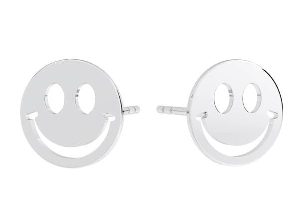 Sølvøreringe med emoticons og smileyansigter til kvinder Øredobber 10 mm