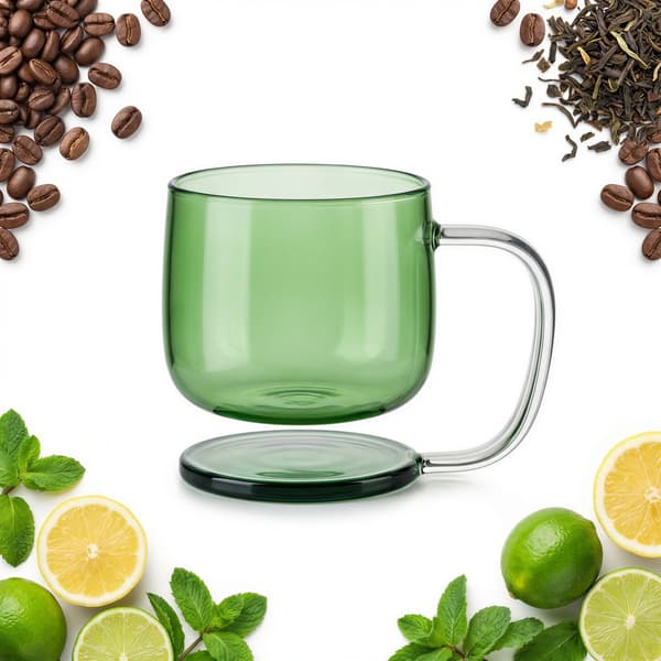 GLAS MED LUFTLEVITATIONSEFFEKT MUGG GRÖN 300 ml