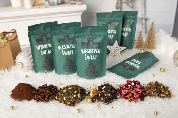Svart te jul Vintertid till present socker snöflingor 40 g