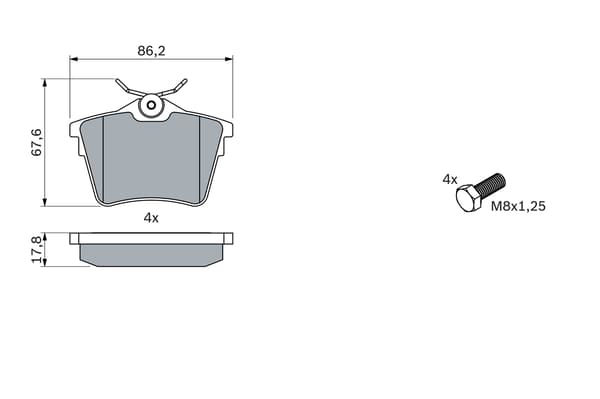 BAKRE BROMSBELÄGG 0986494095 BOSCH