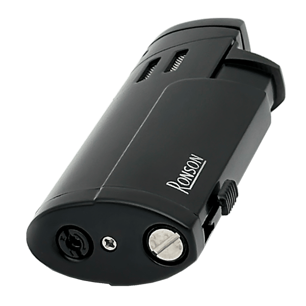 RONSON CYCLON BLACK 3 JET lighter med cigarpunch, glødetråd