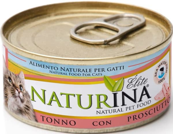 Naturina | Elite vådfoder til katte | 70 g dåse - tun med prosciutto 70 g