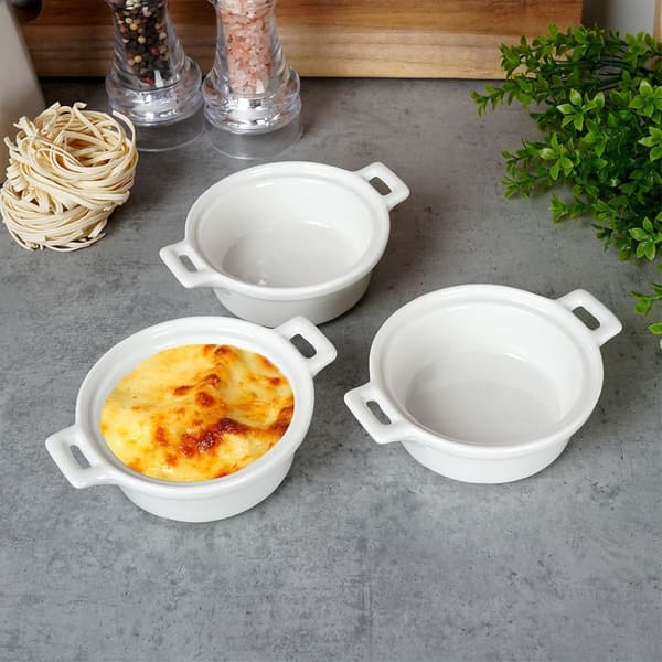 Porcelænsbageskåle hvid 130 ml 3 stk.