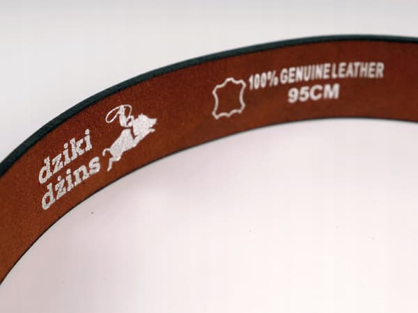 Vilda Jeans brett herrläderbälte 95 cm brunt slätt läder present