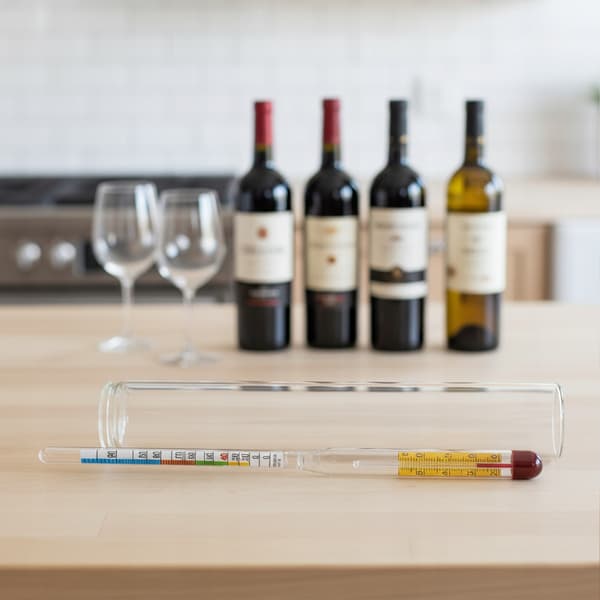 ALKOHOLMETER MED TERMOMETER 0-95% PROFESSIONEL VODKA-INDIKATOR AEROMETER