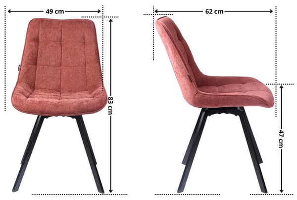 Snurrstol klädd i vinrött tyg, LAPO