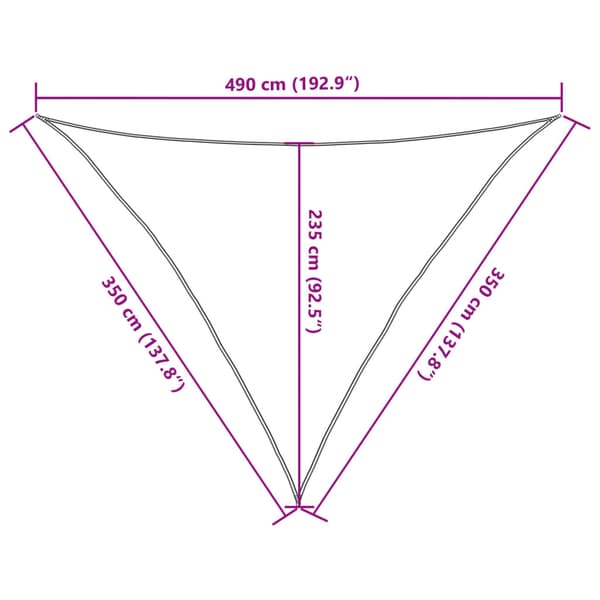 vidaXL skyggesejl lysegrå 3,5x3,5x4,9 m polyester