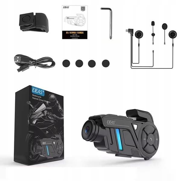 PREMIUM EJEAS K1 pro MESH Motorcykel Intercom Bluetooth Wi-Fi + 2K Kamera