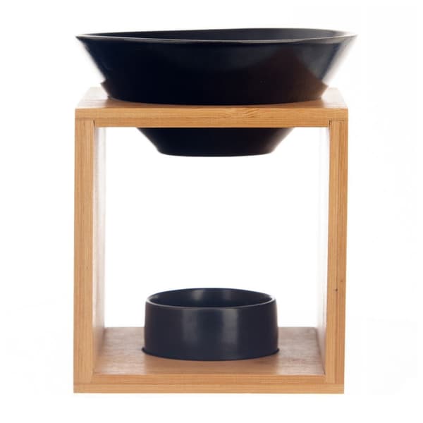 Aromilämmitin bambu posliini musta 12x11x14 cm