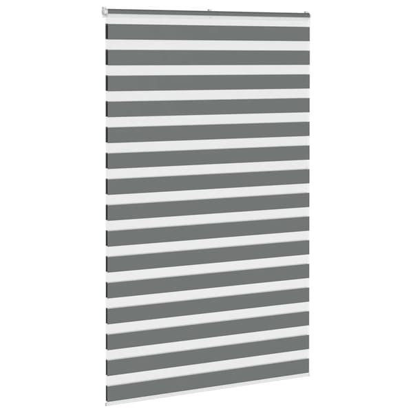 vidaXL Zebrarullgardin, mörkgrå, tygbredd 135,9 cm, polyester