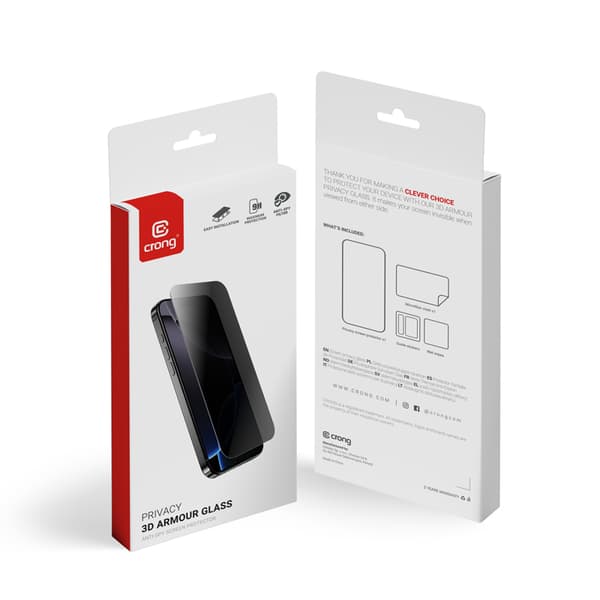 Crong Privacy 3D Armor Glass - Härdat integritetsglas iPhone 16 / iPhone 15