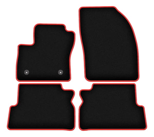 Velour gulvmåtter med rød rand til: Ford C-MAX MK2 minivan (2011-2015)