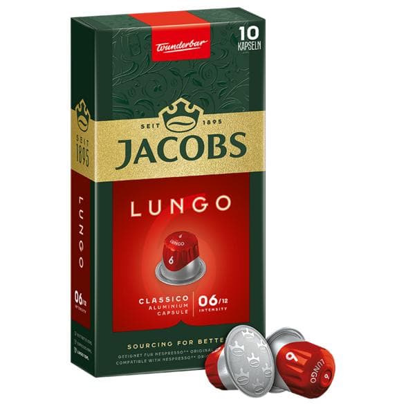 Jacobs Lungo 6 Classico kaffekapsler 10 portioner