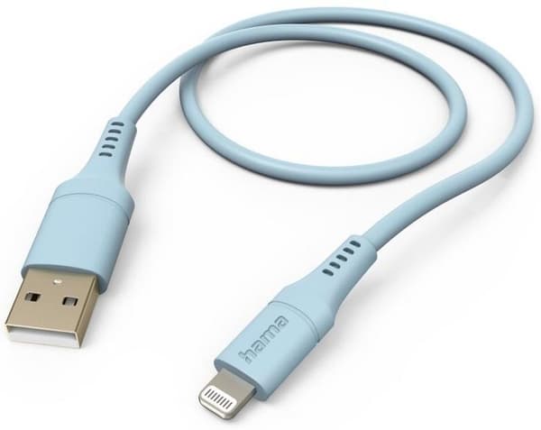 HAMA fleksibel USB-A til Lightning opladnings- og datakabel 1,5 m blå