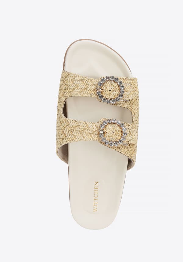 Wittchen Dames Imitation Raffia Sandaler Beige, Beige Syntetisk Materiale