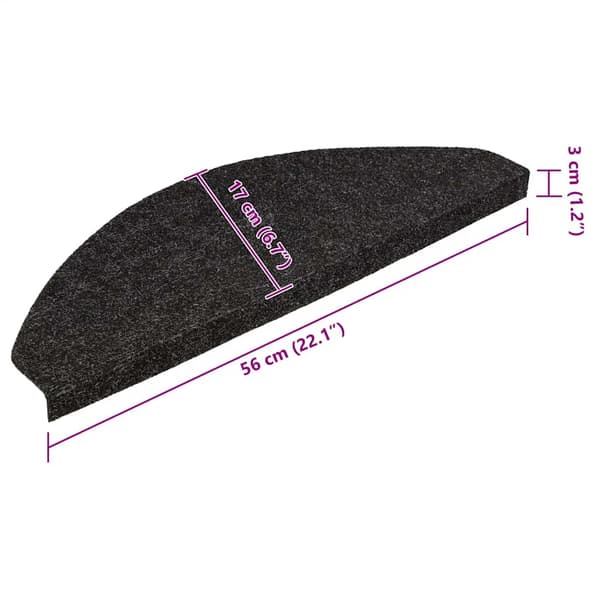 vidaXL selvklæbende trappemåtter 30 stk. sorte 56x17x3 cm