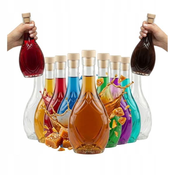 5x ICONA Glasflaskor 250ml JULKLAPP Likörer Vin Juice