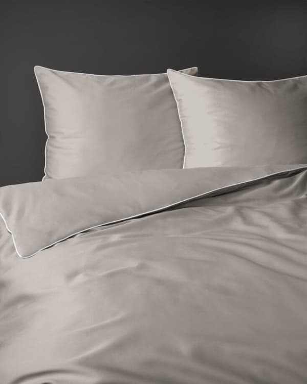 Sengetøjssæt i ren bomuld 140x200 beige premium