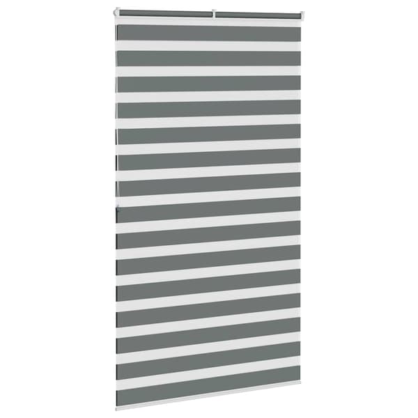 vidaXL Zebrarullgardin, mörkgrå, tygbredd 125,9 cm, polyester