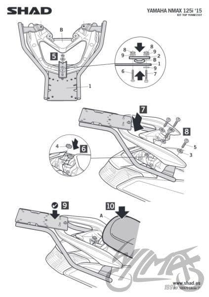 Shad Topcase Bærer Til Yamaha GPD 125 A NMax ABS