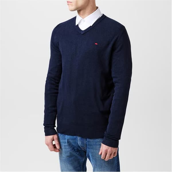 Lee Cooper Herr Marinblå V-ringad Tröja, Storlek XXL