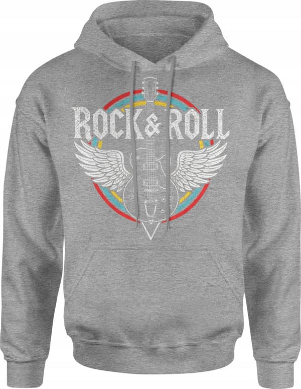 HERRROCK AND ROLL-SWEATSHIRT MED GITARR GÅVA TILL GITARIST RETRO M