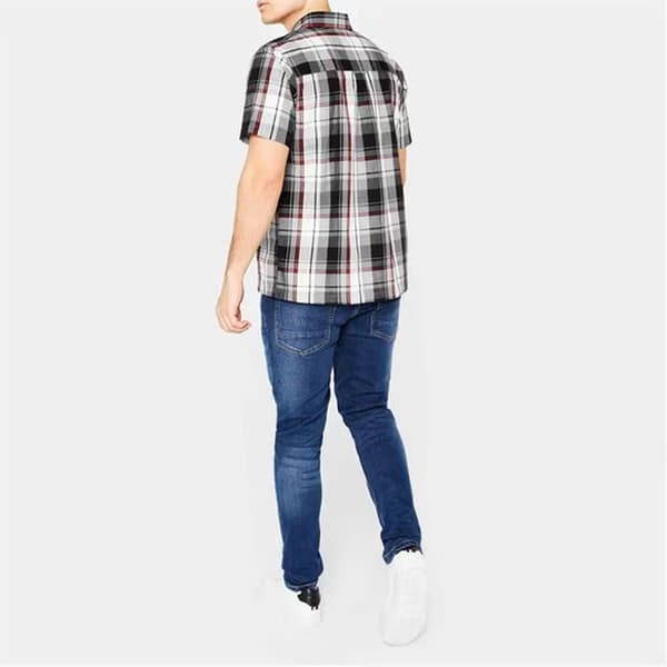 Lee Cooper Herre Ternet Skjorte Sort og Hvid, Størrelse XL