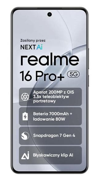 Smartphone REALME 16 Pro+ 5G 8 GB/ 256 GB Grå