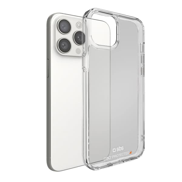 SBS D3O -kotelo iPhone 15 Prolle - läpinäkyvä