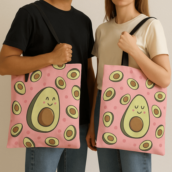Oh My Pop! Avokado Rosa Rektangulär Shoppingkasse 33x40x7 cm