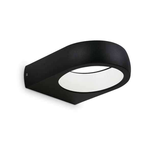 LED-ulkoseinävalaisin 7,5 W IP44, väri 4000 K, musta, soikea, julkisivu