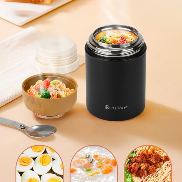 500 ml termokande med skål og sammenklappelig ske E-8249