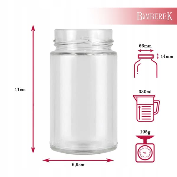 Atena burk 330ml + högt lock FI66 sylt honung konserver ljus bröllop