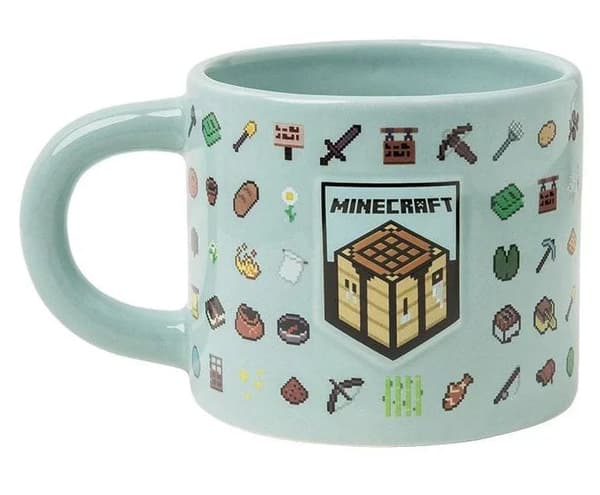 Minecraft - Præget krus 400 ml blå og grå - 56203