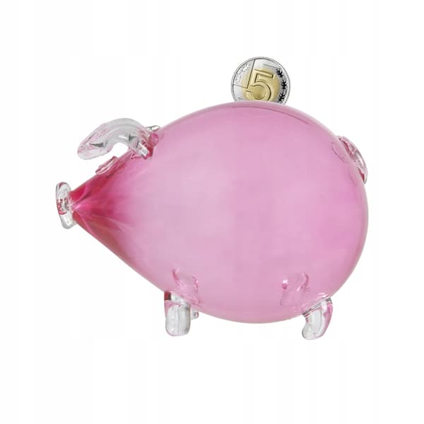 Stor rosa glasspargris för en flicka, present till bröllop