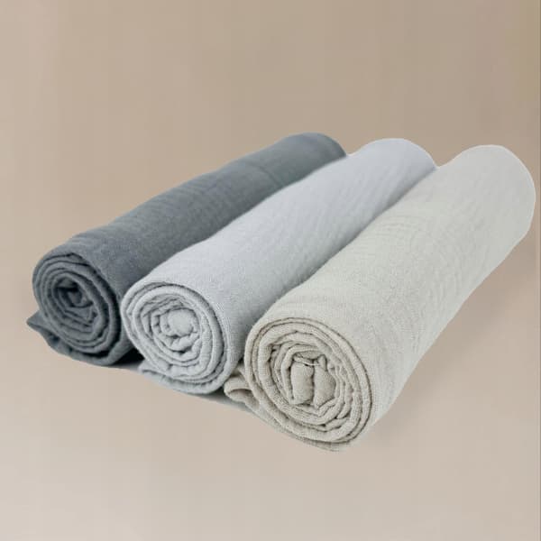 Plumeri Muslin Bleer Sæt med 3 Farver 70x70 cm