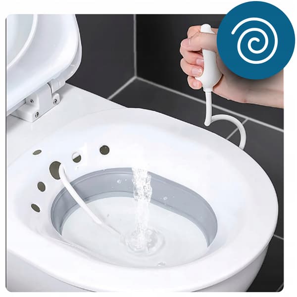 Bidé för intimhygien, toalettsitsskydd med pump