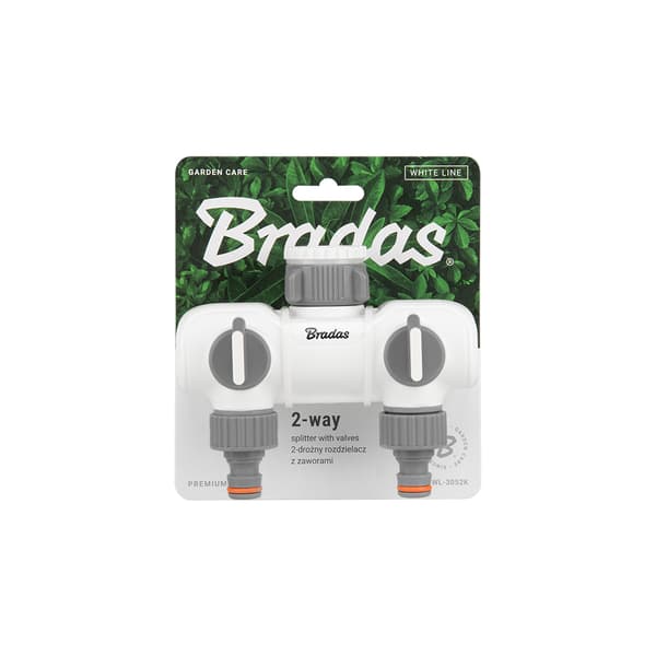 BRADAS 2-VEJS MANIFOLD 1"-3/4" MED HVIDE LINJEVENTILER
