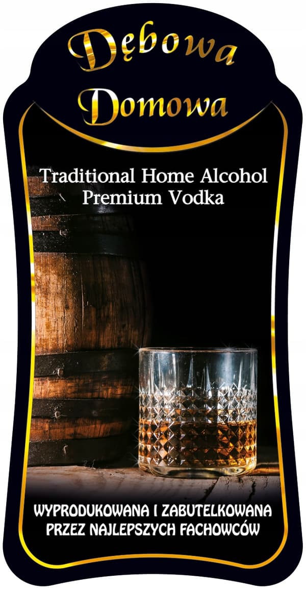 10x DĘBOWA BOURBON BRANDY flaskeetiketter