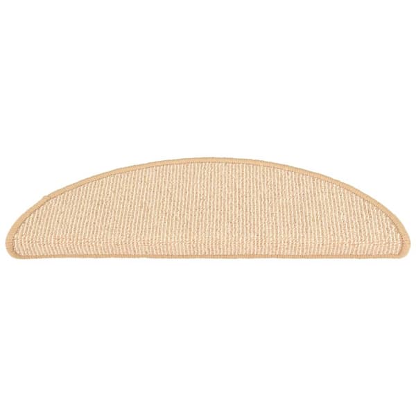 vidaXL trappemåtter 15 stk. 56x17x3 cm cremefarvede halvrunde