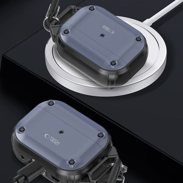 TECH-PROTECT ROUGH HOOK APPLE AIRPODS PRO 1/2 STÅLBLÅ