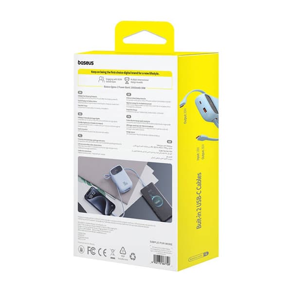 Baseus QPow 2 Powerbank 10000mAh 30W 2xUSB-C (Blå)