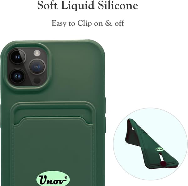 ETUI TIL APPLE IPHONE 14 PRO MAX 6,7" GRØN SILIKONE + KORTSLUKKET