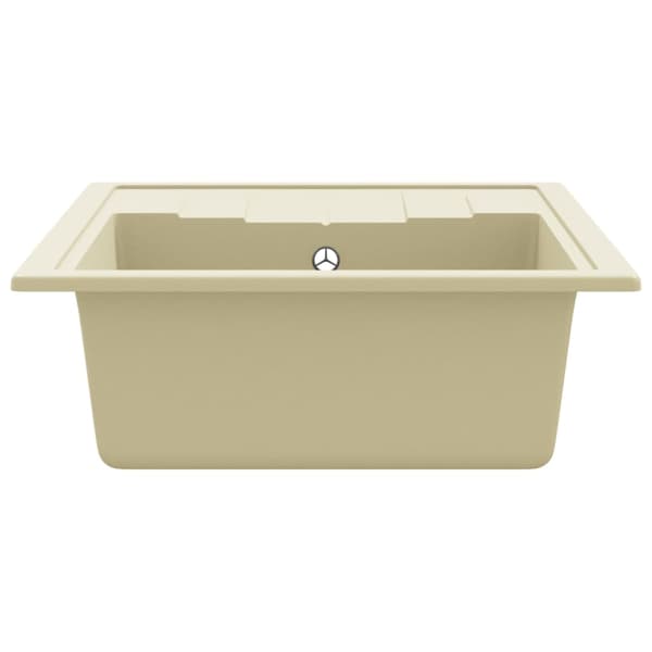 vidaXL oval køkkenvask med overløb beige granit