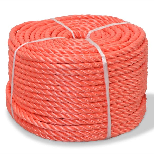vidaXL Punottu polypropeeniköysi, 14 mm, 100 m, Oranssi