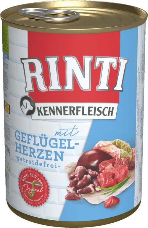 Rinti | Kennerfleisch | 400g dåse - Kyllingehjerter 400g