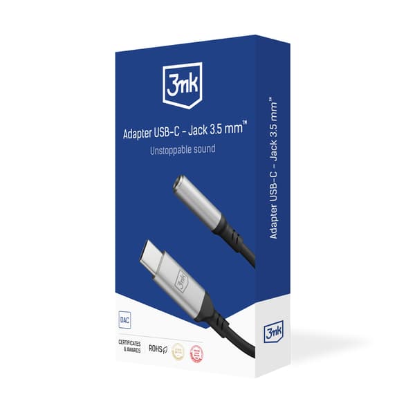 Tillbehör - 3mk USB-C-adapter - Jack 3,5 mm