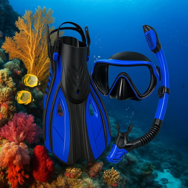 Snorkelset med mask rör och fenor för simning storlek 38-42