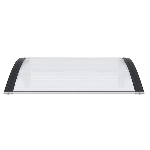 vidaXL dørmarkise sort og transparent 80x75 cm polycarbonat